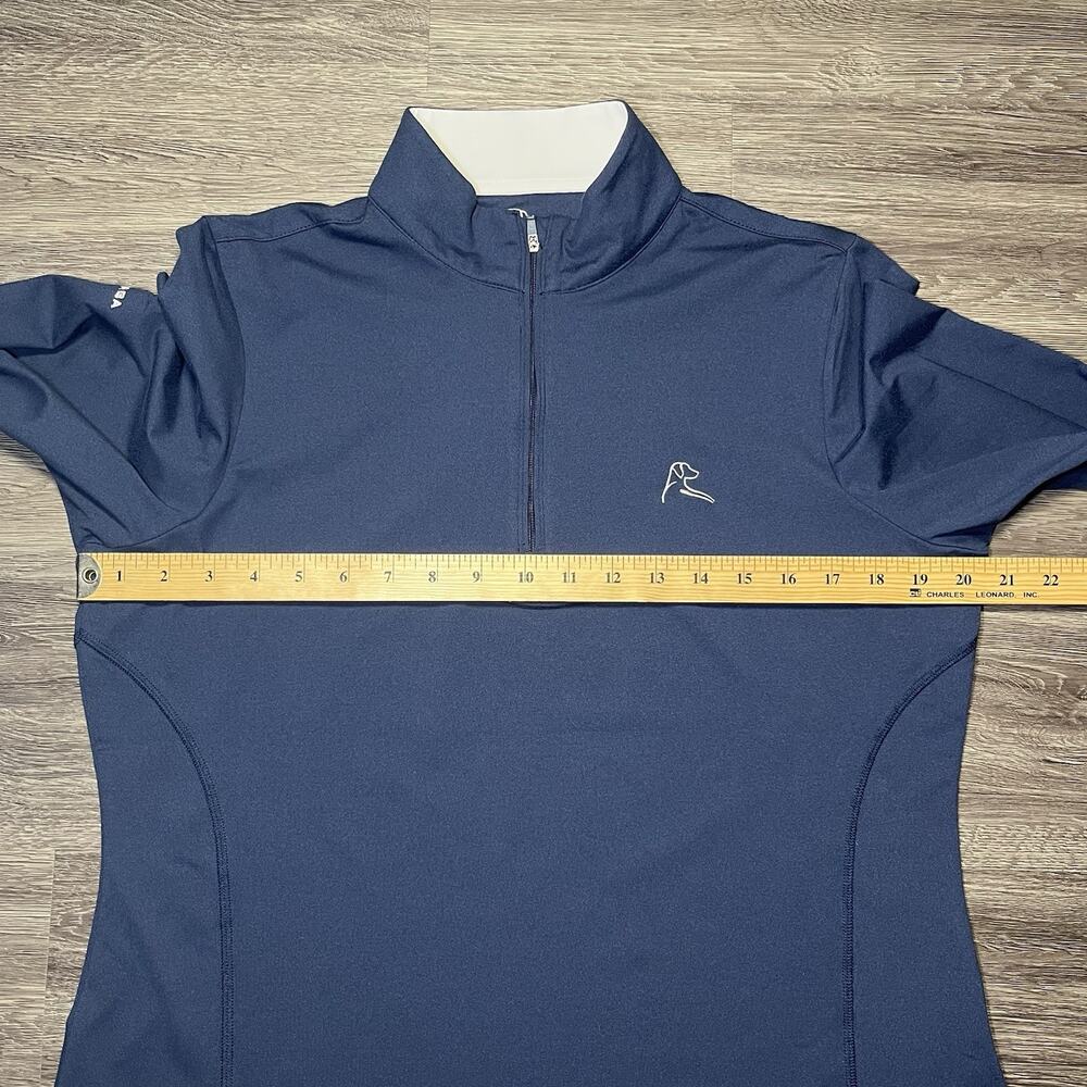 Rhoback Solid Performance Q-Zip Women's Large Fleet Navy TARGA Logo Golf EUC - Picture 3 of 13